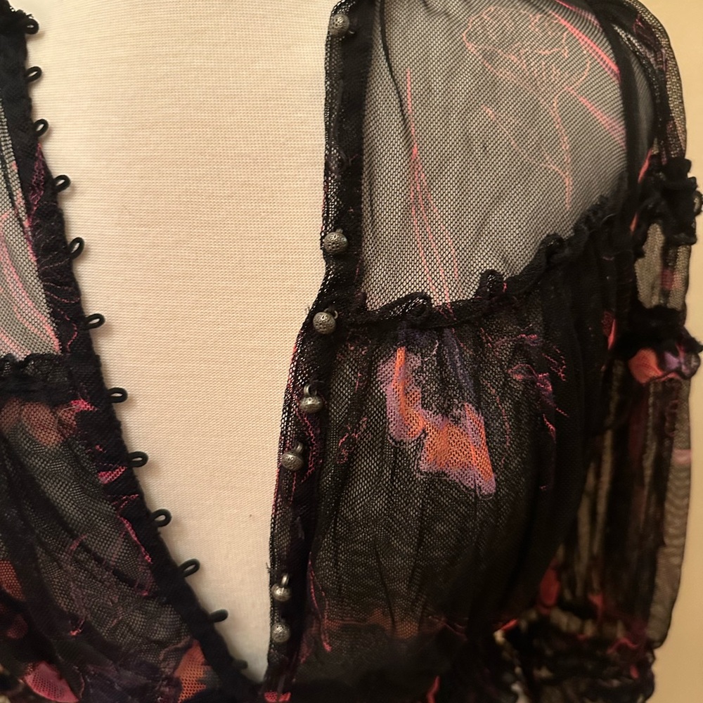 Free People Time For Shine Mesh Blouse - Picture 2 of 6